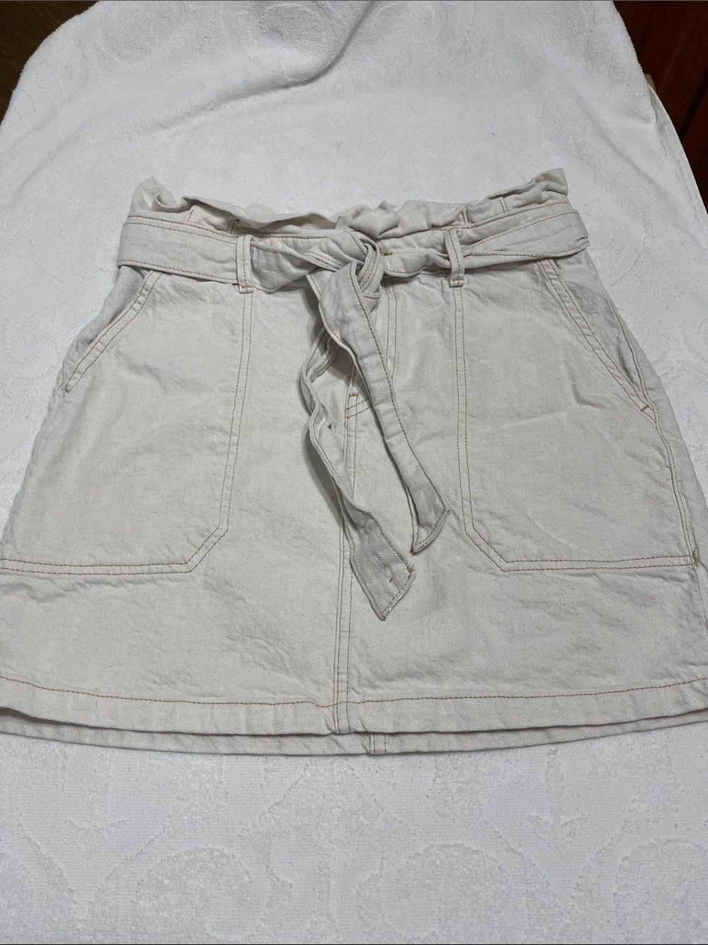 Free People Cotton Natural Fiber Tie Waist Mini - Sz 6